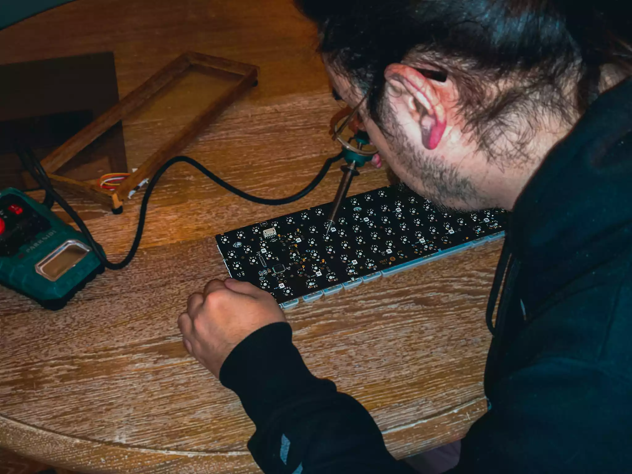 Soudure sur clavier personnalisé.